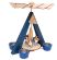 Teelichtpyramide blau mit 3 Engel, blaue Flügel - 085/885/12B