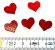 Herz rot mittel dm 18 mm, 5 Stück - 111-511-5