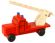 Miniatur LKW Feuerwehr mit Drehleiter, rot - F016-009