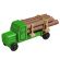 Miniatur LKW m. Haube, Lastwagen grün mit Rundholz - F016-016-6