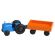 Miniatur Traktor, Kastenwagen blau / orange - F016-017-6