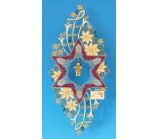 Stern mit Christrosen m. Engel Schellenring natur - 197/182/01