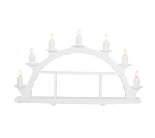 Schwibbogen weiß, 7 elektrische Kerzen leer - A202/52353L