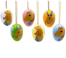 6 Ostereier Steinbock, Kuh, Murmeltier, 35 mm - 224/909