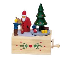 Spieldose / Musikdose Weihnachtsmann handbetrieben - FWW-519