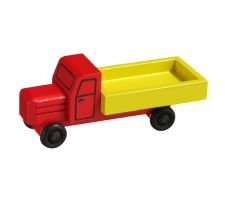 Miniatur LKW mit Haube, Lastwagen rot / gelb - F016-016-3