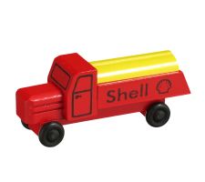 Miniatur LKW mit Haube, Tankwagen rot / gelb - F016-016-4