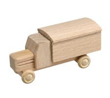 Miniatur LKW mit Haube, Lastwagen Koffer natur - F016-016N-3