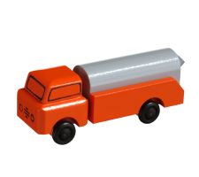 Miniatur LKW, Müllwagen orange / grau - F016-018-3