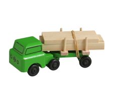 Miniatur Sattel-LKW, Holztransport, grün - F016-018-6