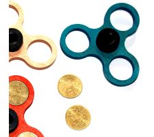 Fidget Spinner / Handkreisel aus Holz blau - F222-790-2