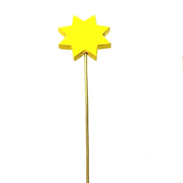 Stern gelb mittel dm 17 mm, mit Stab - 111-502-1S