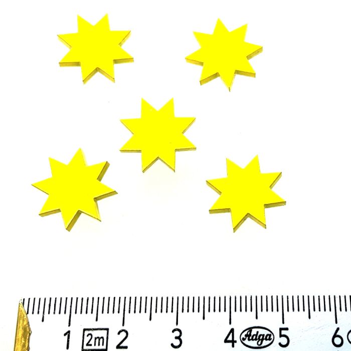 Stern gelb mittel dm 17 mm, 5 Stück - 111-502-5