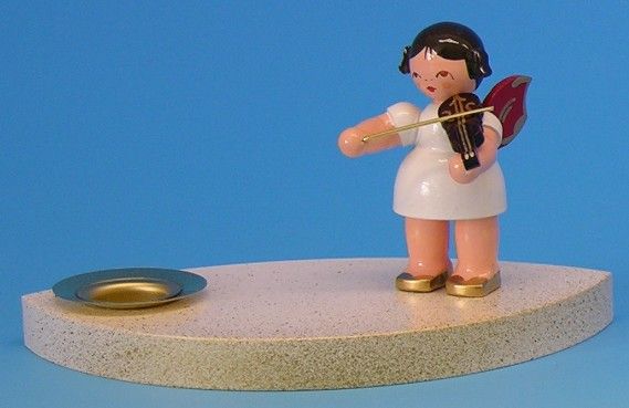 Kerzenhalter Engel mit Violine, rote Flügel - 200/063/14R
