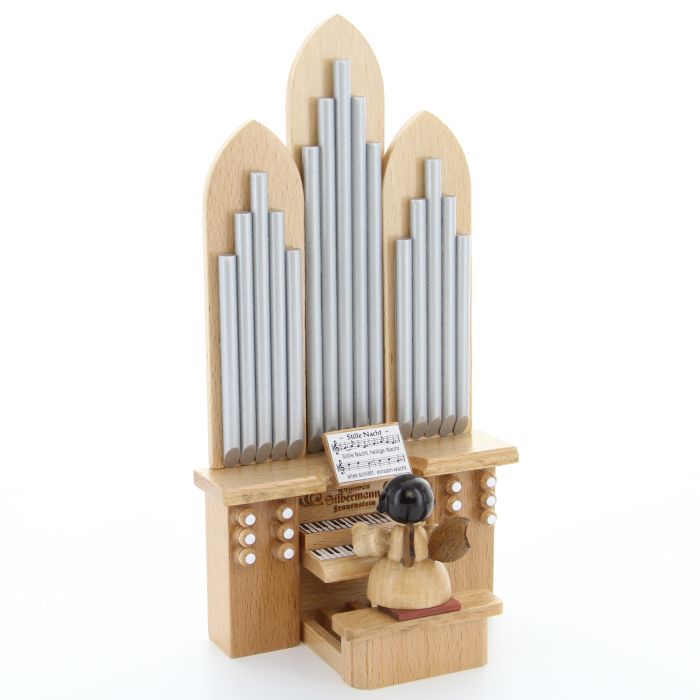 Engel an der Orgel mit Spielwerk natur - 225/043/26NT