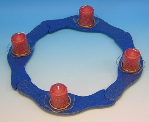 Tischadventskranz blau 4-teiliger Satz, leer - 225/268Bl