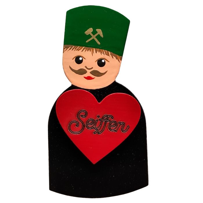Magnetpin Bergmann mit Herz "Seiffen" - 225/760