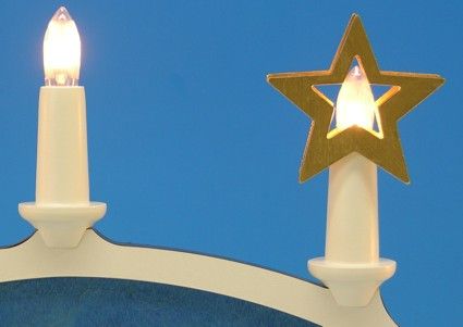 Aufsteckstern gold für elektrische Schwibbögen - 226/055/07G