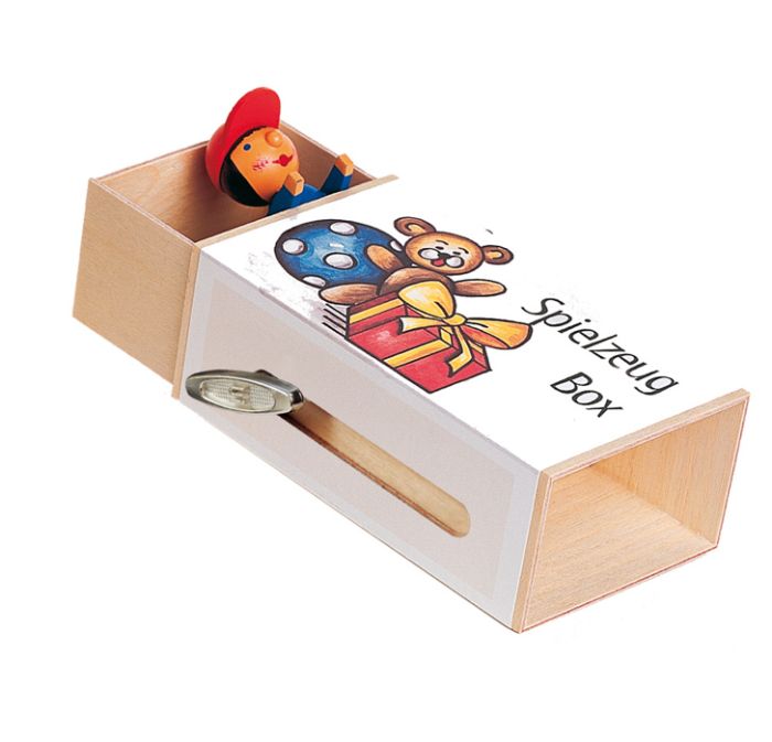 Schiebebox mit Spielwerk, Spielzeugbox Junge - FWW-696