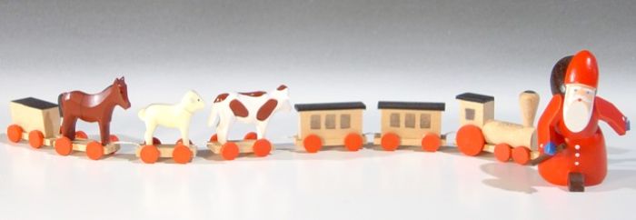 Ruprechtzug mit Eisenbahn und Spielzeugtiere - F154/007