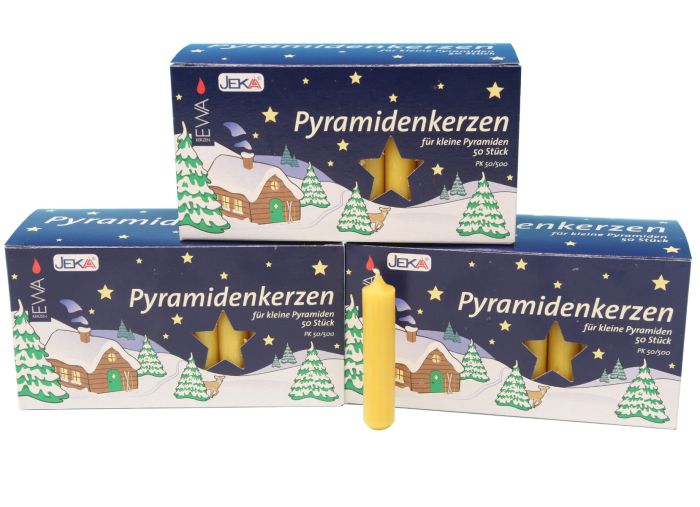 3 Pack Pyramidenkerzen 50 Stück honigfarben - FPK/50H-3
