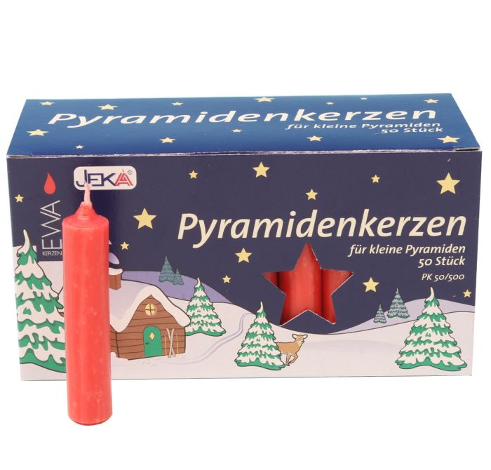 Pyramidenkerzen 50 Stück rot - FPK/50R