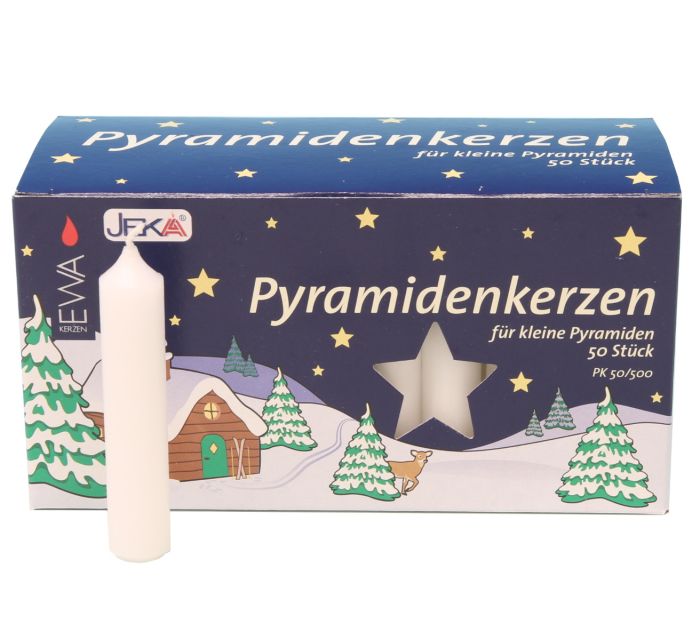 Pyramidenkerzen 50 Stück weiß - FPK/50W