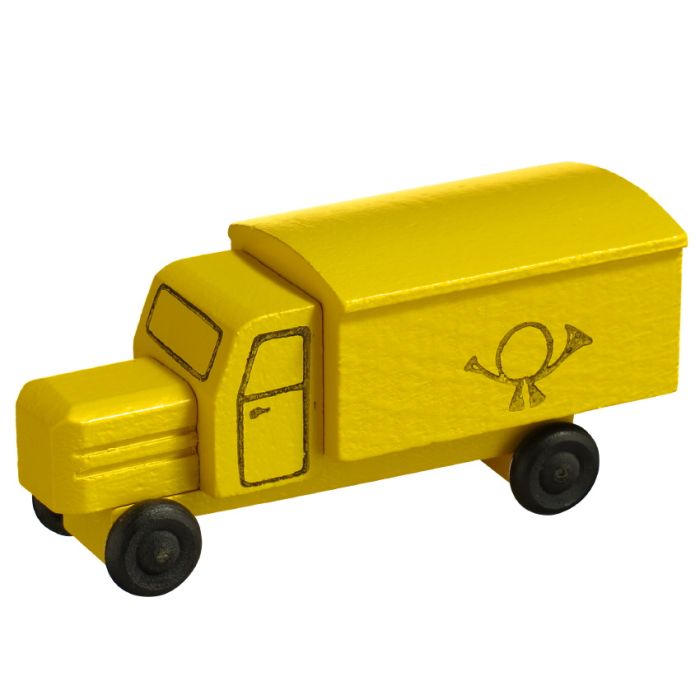 Miniatur LKW mit Haube, Postauto gelb - F016-016-1