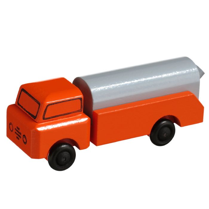 Miniatur LKW, Müllwagen orange / grau - F016-018-3