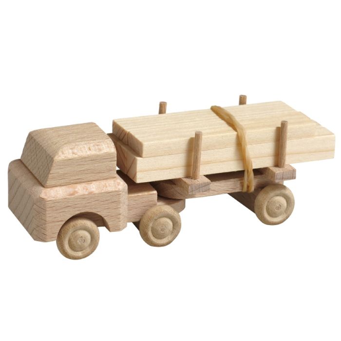 Miniatur Sattel-LKW, Holztransport, natur - F016-018N-6